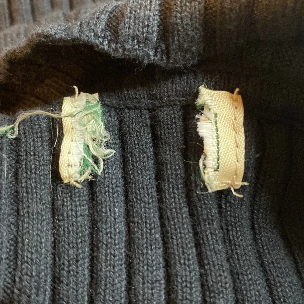 L.L. Bean Black Ribbed Turtleneck Stretch Fitted Cotton Sweater - Picture 5 of 6